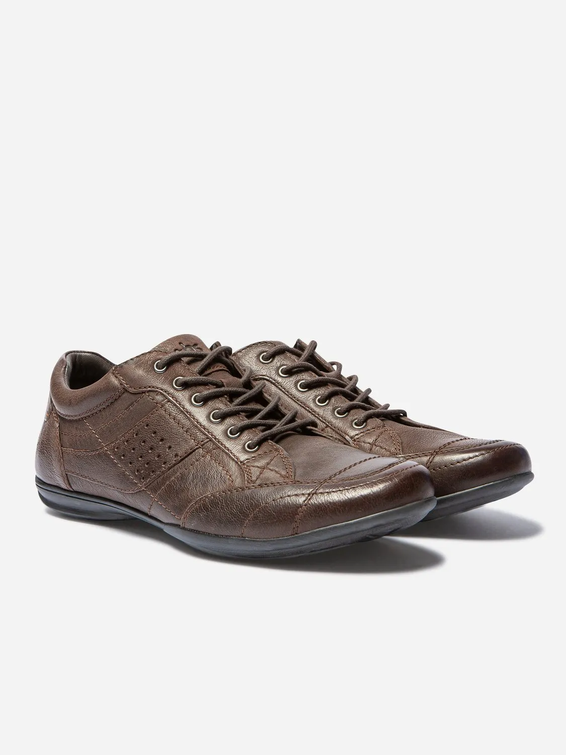 Tennis Homme Esprit Derby Cuir Marron tbs