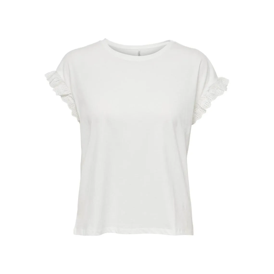 Top col rond manches courtes blanc en coton Fern | 3 Suisses