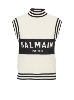 Top en maille bouclette Balmain monogramme