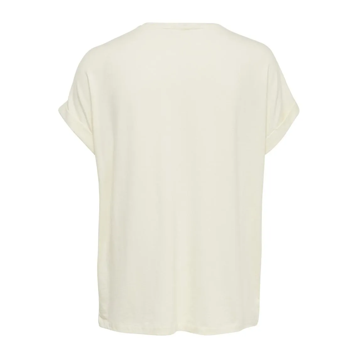 Top poignets repliés col rond manches courtes blanc en viscose Tia | 3 Suisses