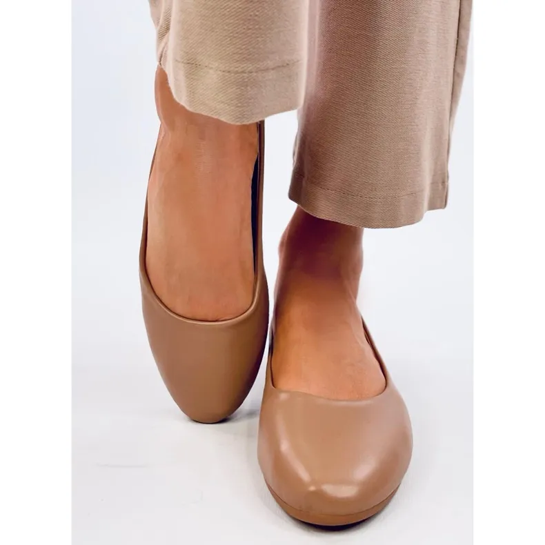 Tova Ballerines semelle cuir Kaki beige