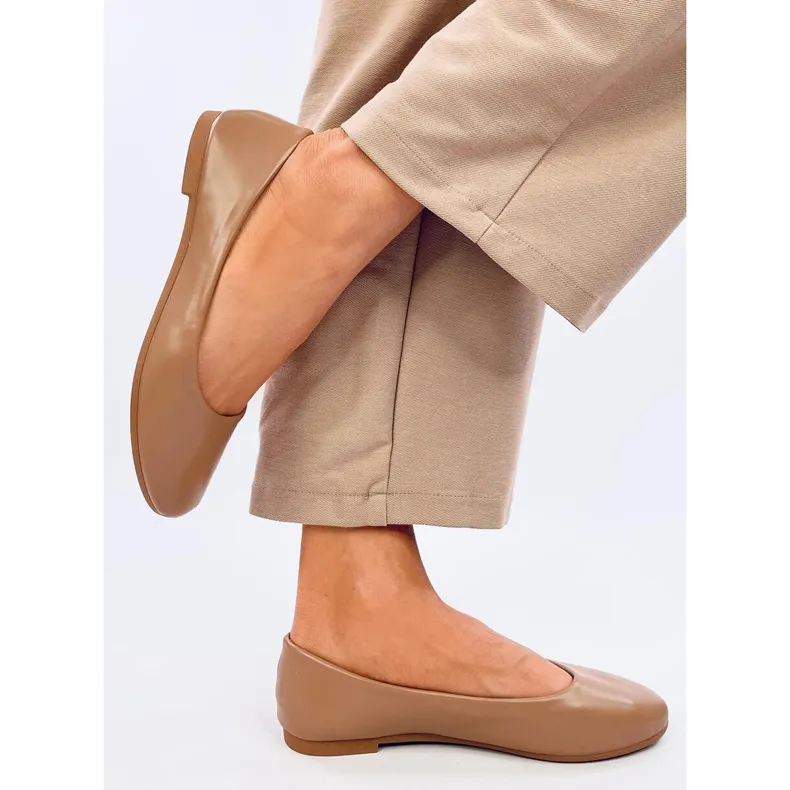 Tova Ballerines semelle cuir Kaki beige