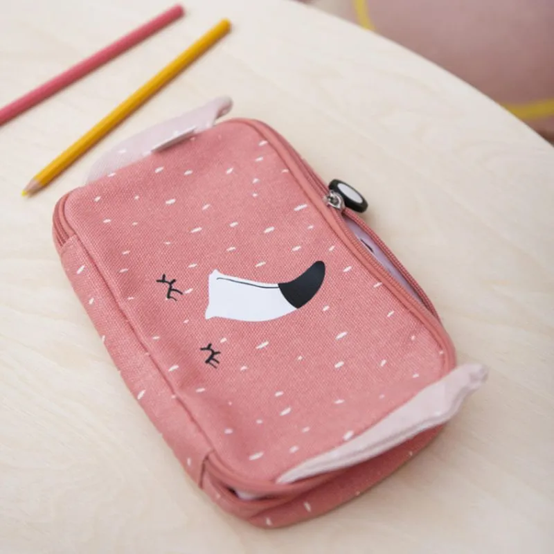 Trousse rectangulaire Trixie 20 cm Mrs Flamingo - Rose