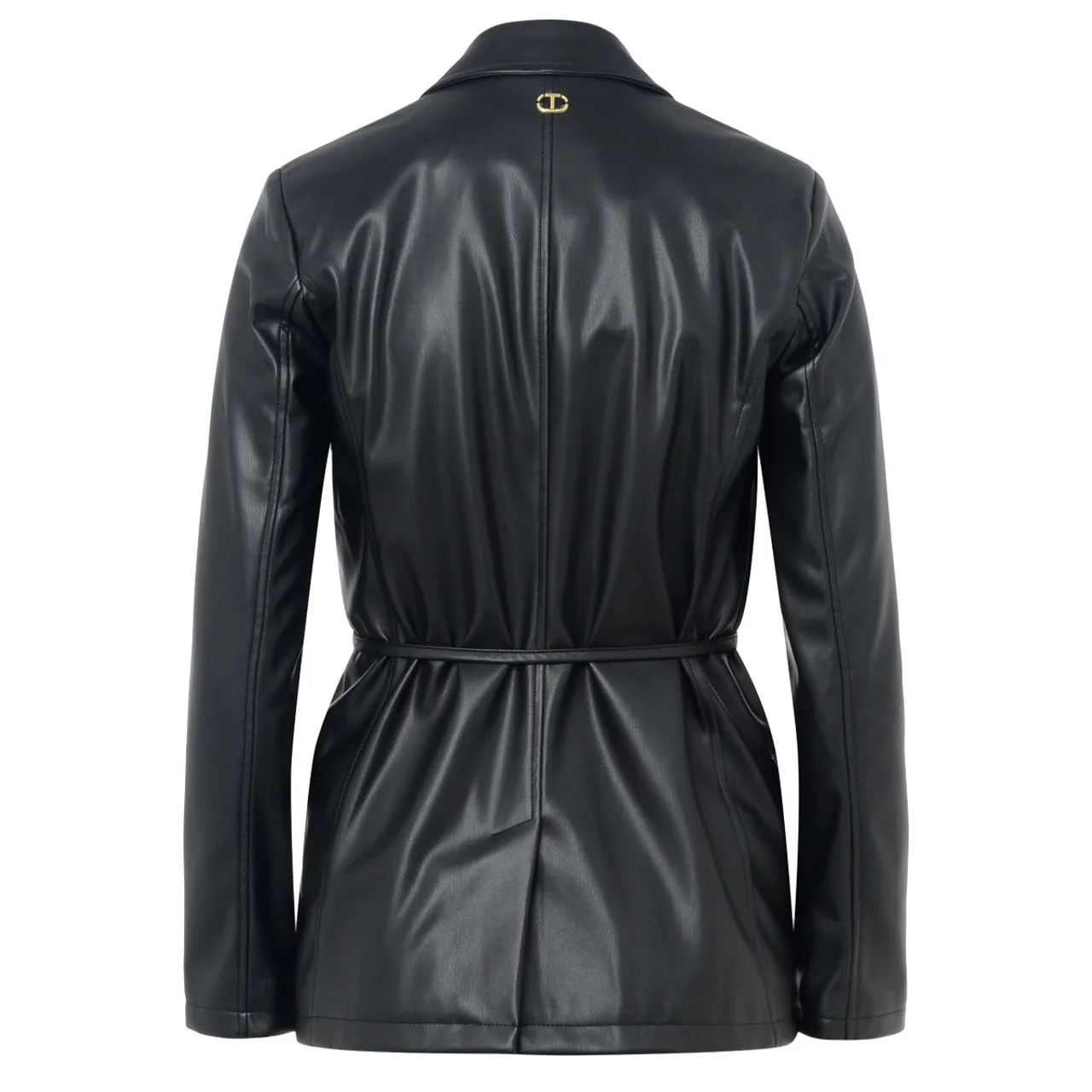 Twinset Blazer en faux cuir noir