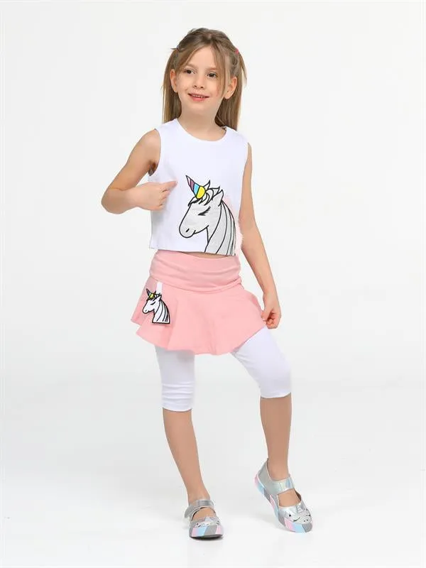 unicorn tayt+ t-shirt kiz ocuk takim