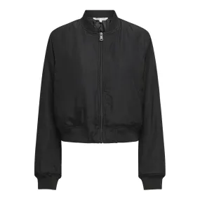 Veste bomber court col rond noir Aria | 3 Suisses