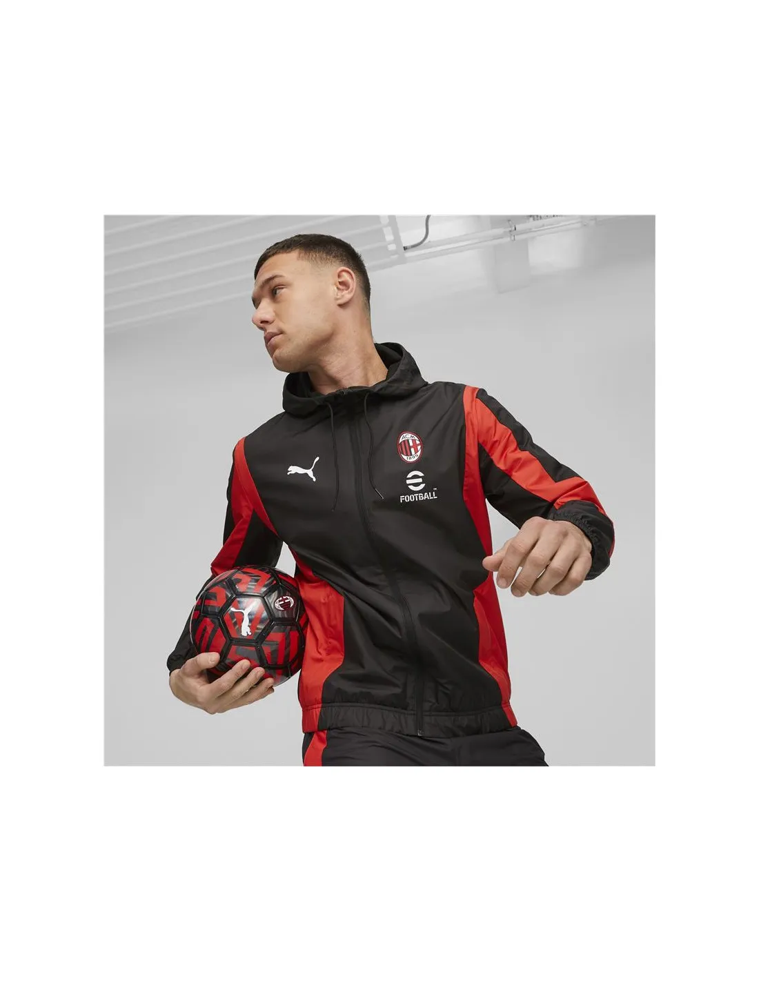 Veste by Football Puma Ac Milan Prematch Woven Homme Black