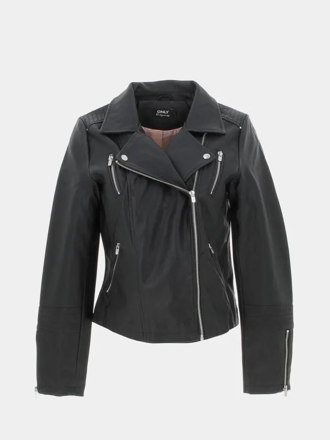 Veste perfecto simili cuir gemma noir femme - Only | wimod