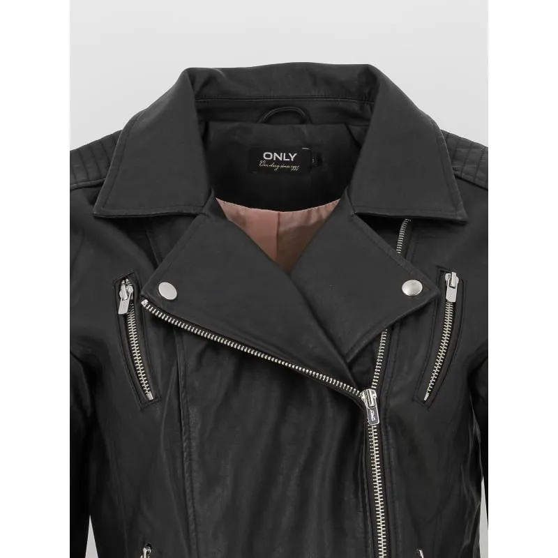 Veste perfecto simili cuir gemma noir femme - Only | wimod