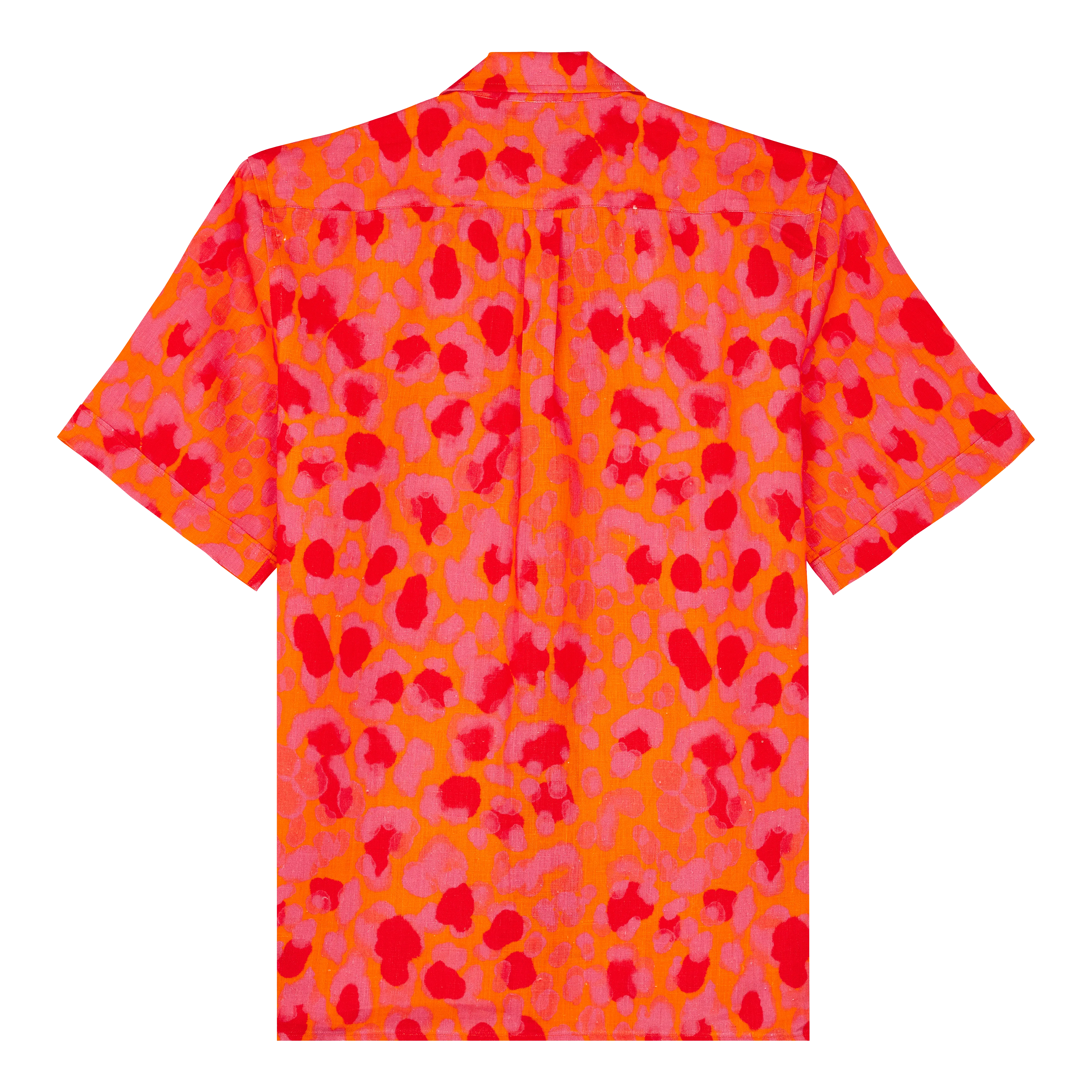 VILEBREQUIN  Chemise bowling en lin new leopard - Orange