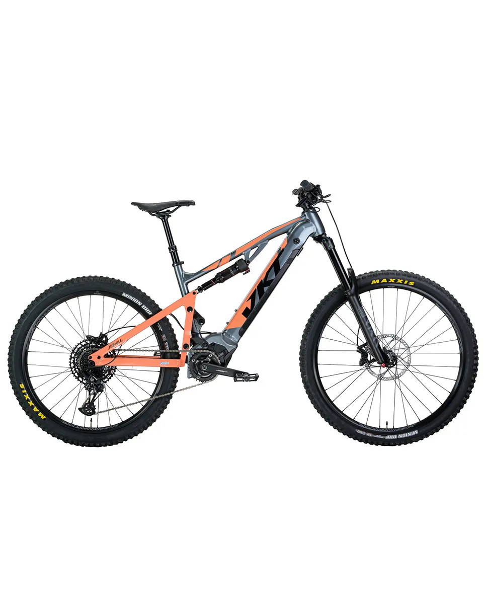 VTT électrique tout suspendu Unisexe JUMBLE MULLET XT 12V 711WH Gris/Orange