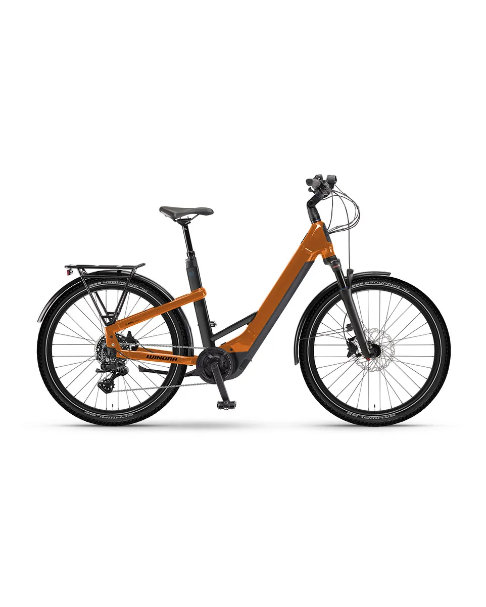 Vélo électrique trekking Femme YAKUN X10 LOW STEP Orange