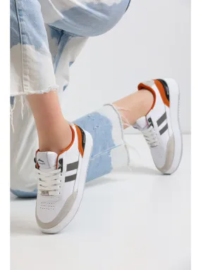 White - Orange - Sports Shoes