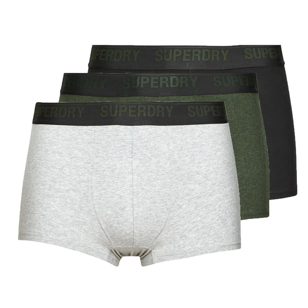 X3 Boxers Gris/Kaki/Noir Homme Superdry Trunk