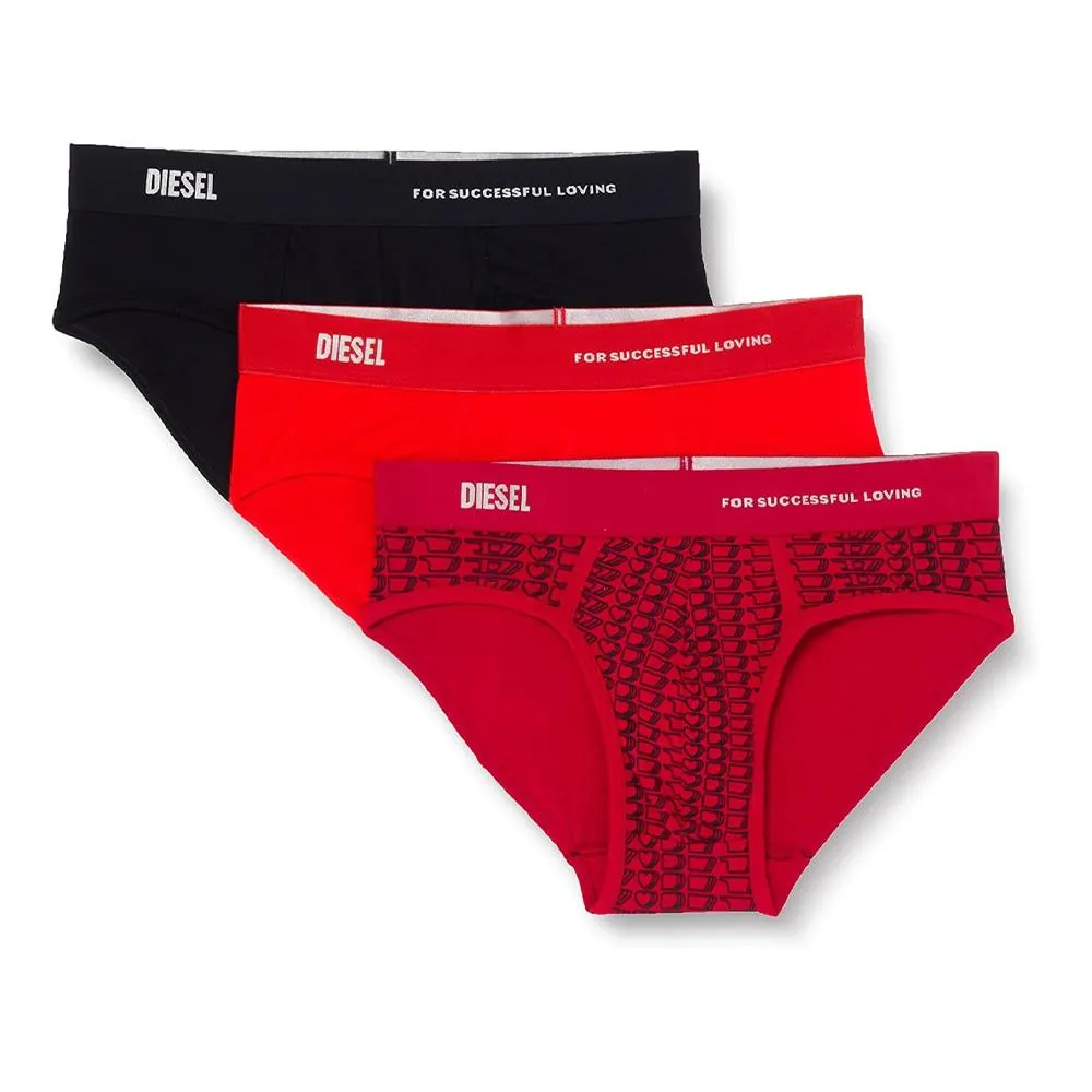 x3 Slip Rouge/Noir/Orange Homme Diesel Andre